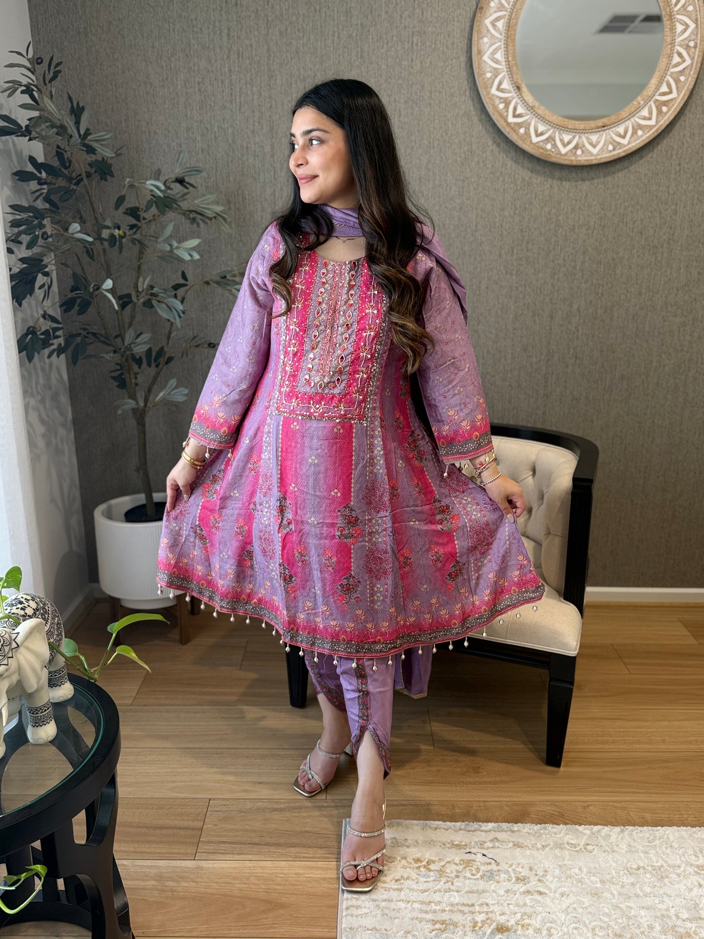 Pink Muslin Suit