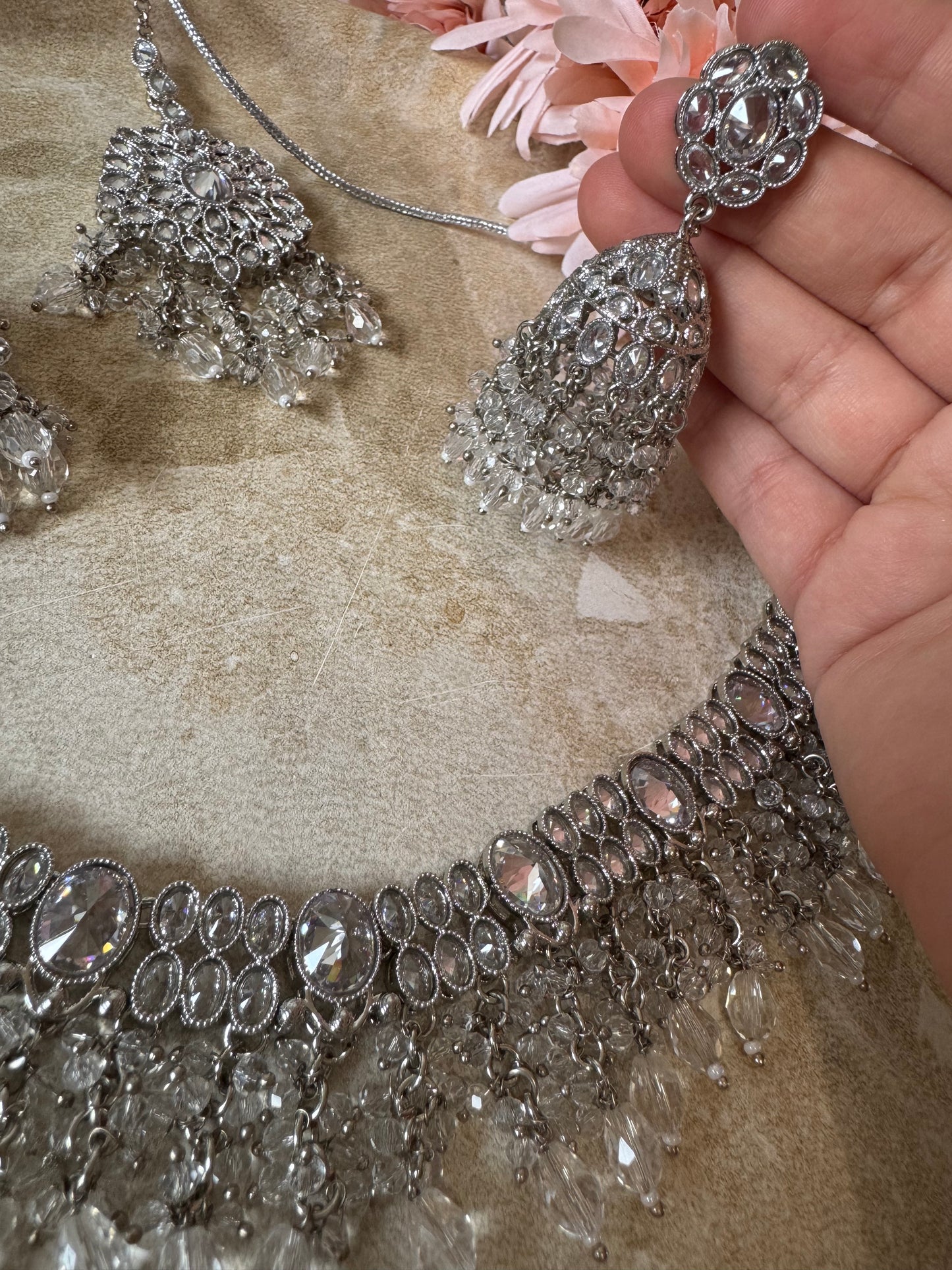 Hasrat Polki Necklace (Silver)