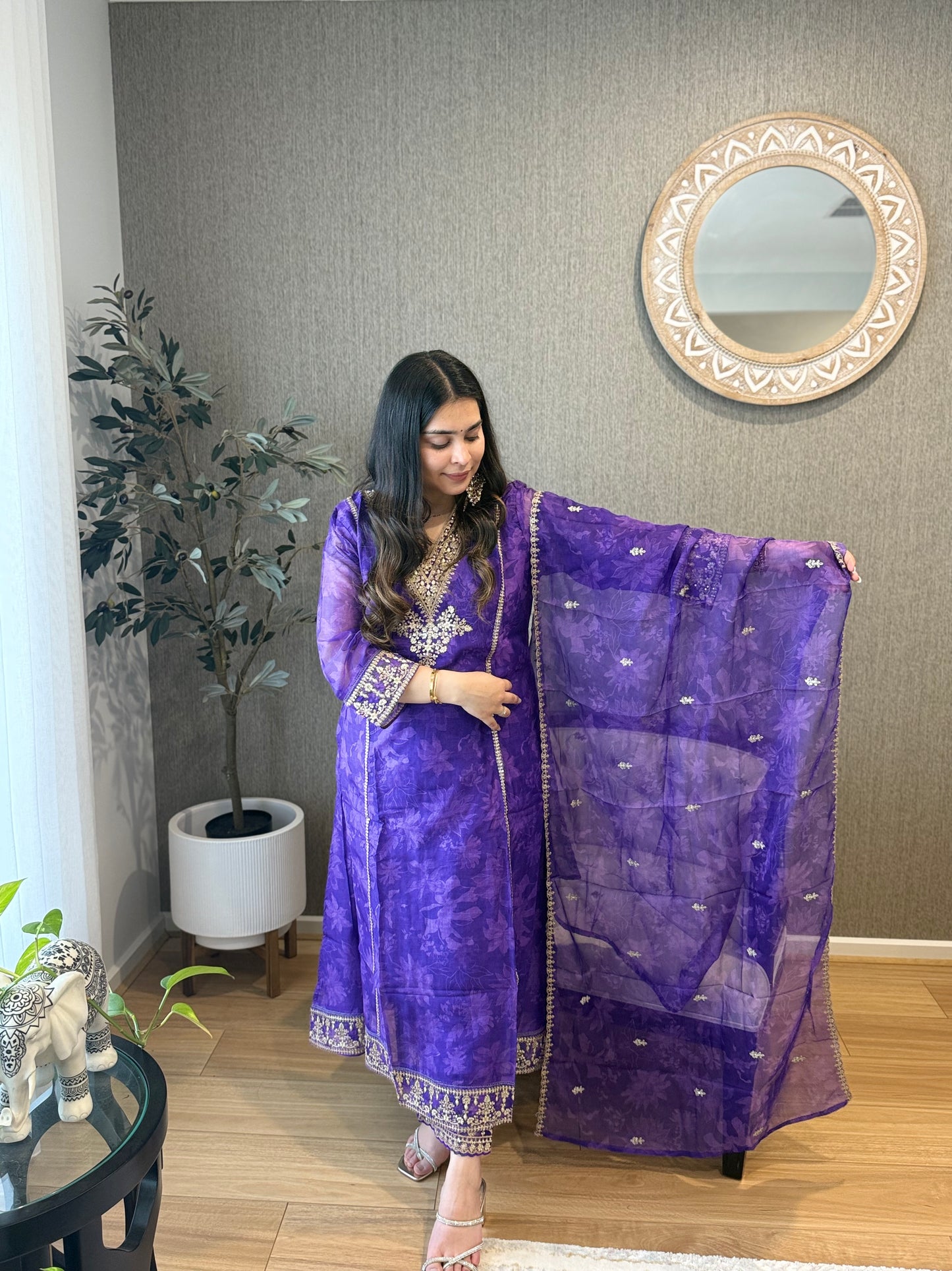 Organza Floral Suit