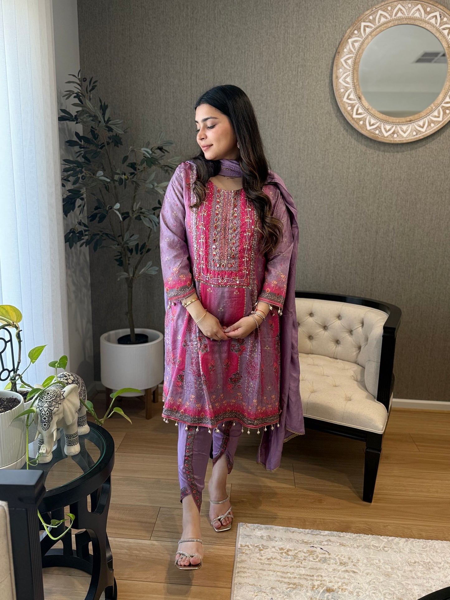 Pink Muslin Suit