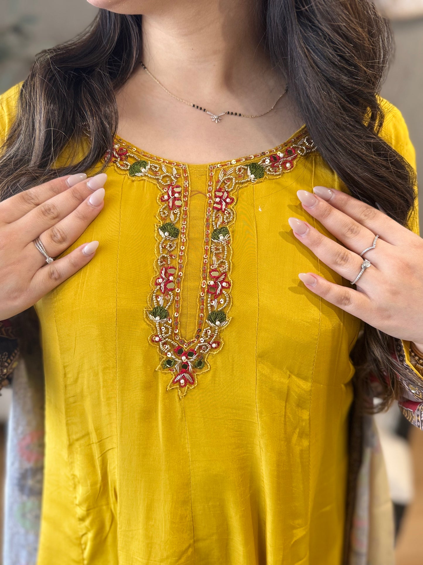 Mustard Crepe Suit
