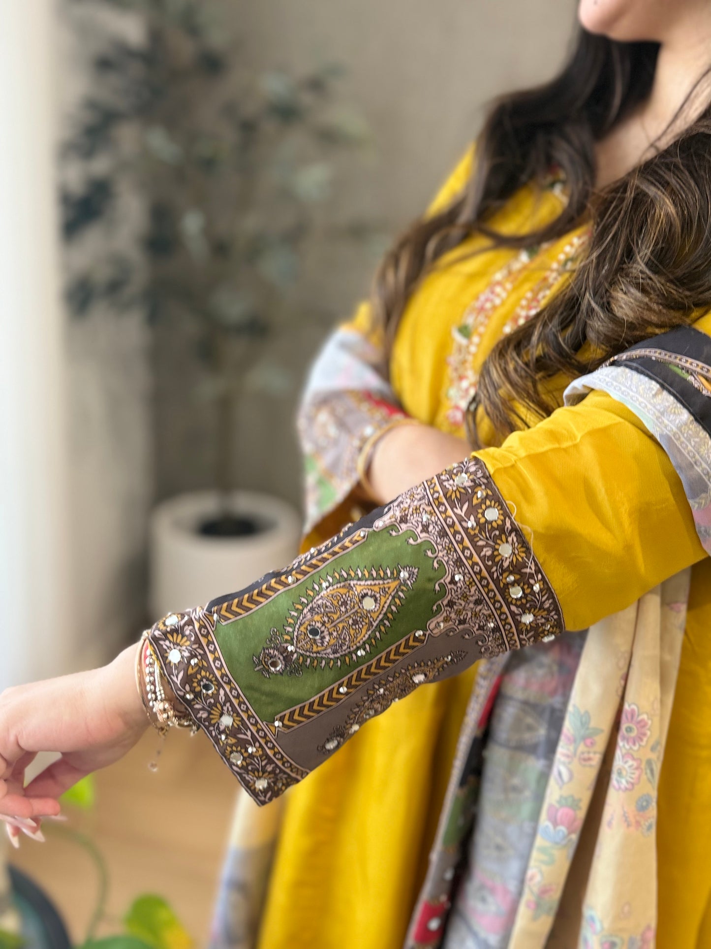 Mustard Crepe Suit