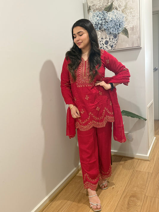 Aadya (Dark Red)
