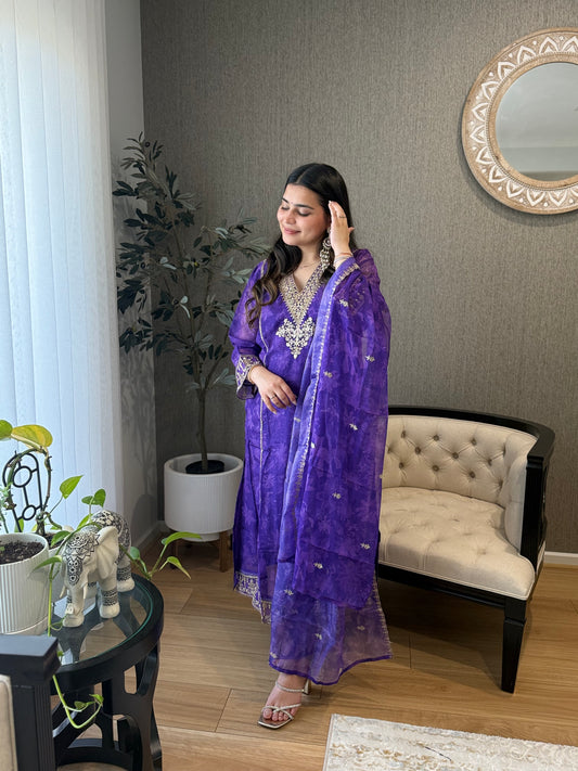 Organza Floral Suit